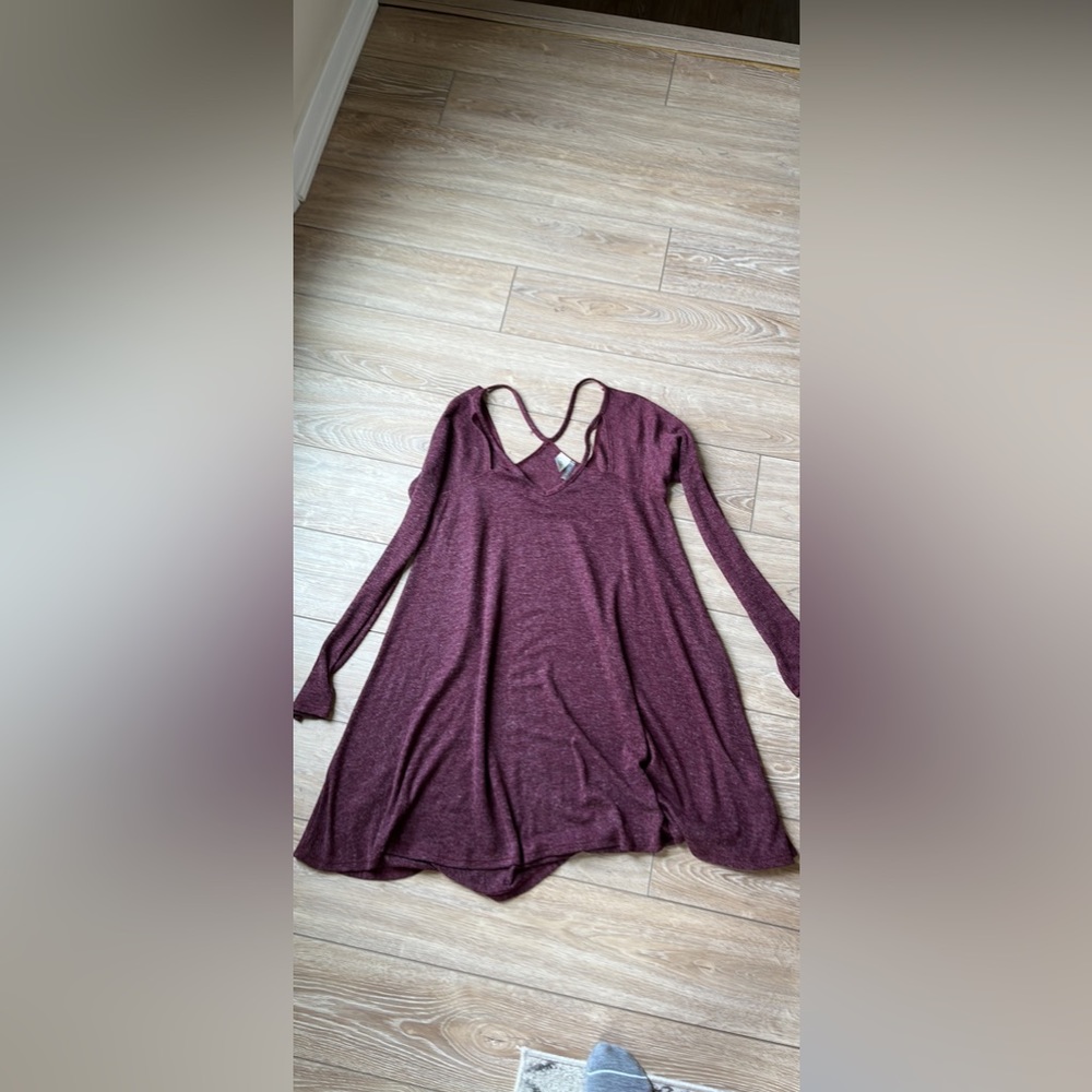 Maroon long sleeved dress